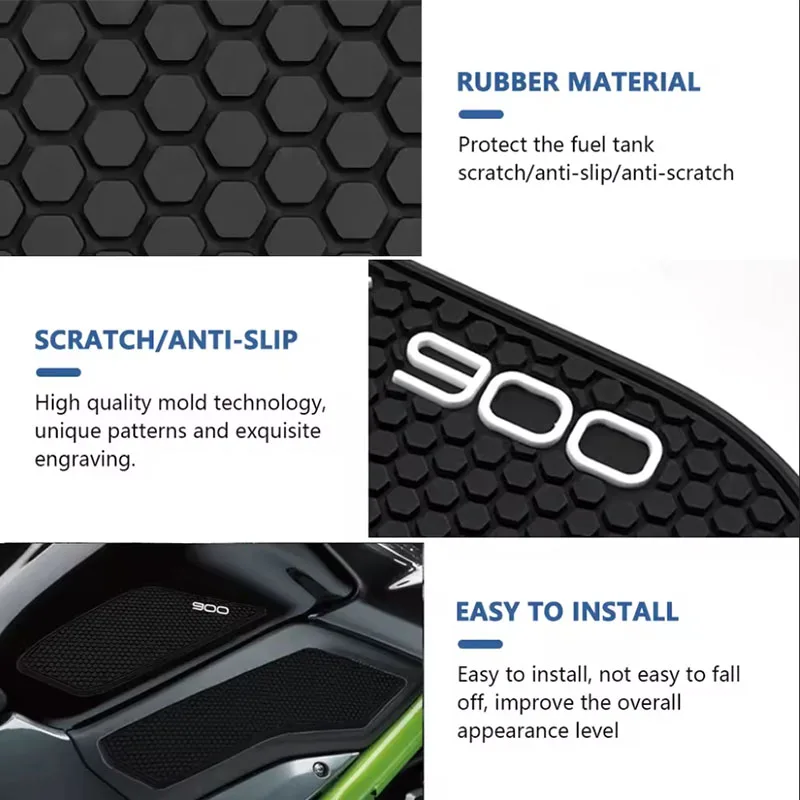 Motorcycle Tank Pad Protector Sticker Z900 2018 2019 For Kawasaki Z900 SE Z 900 Z900SE 2017- 2025 Fishbone Stickers Tank GRIPS