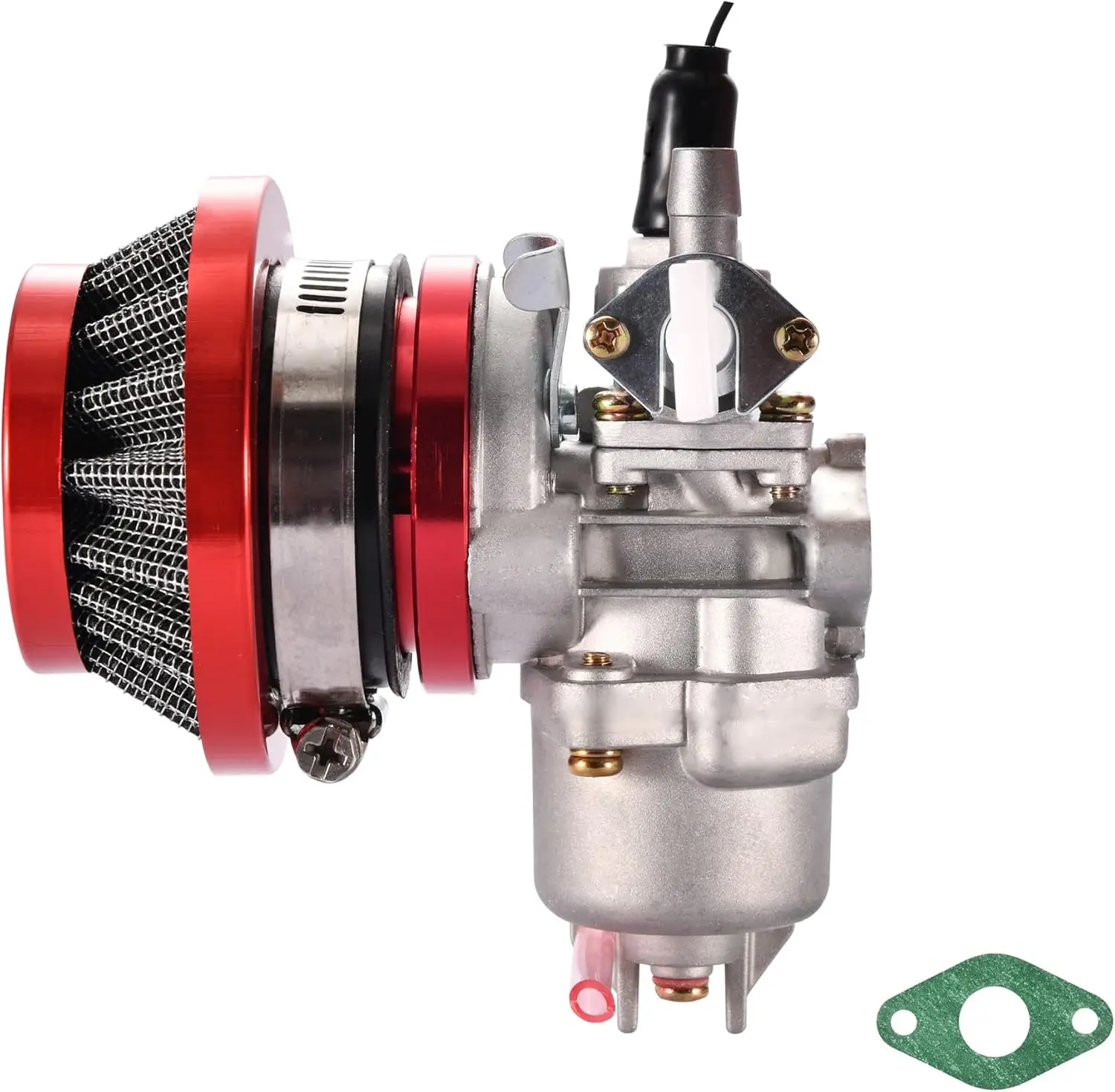 Air Filter Stack Carburetor Carb for 2 Stroke 47cc 49cc Mini ATV Quad Dirt Pocket Bike (Red)