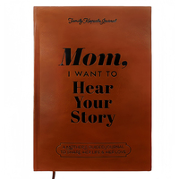 Mom, I Want To Hear Your Story Leather Hardcover Ribbon Bookmark Mom Tell Me Your Life Story Journal Meaningful Memory Journal