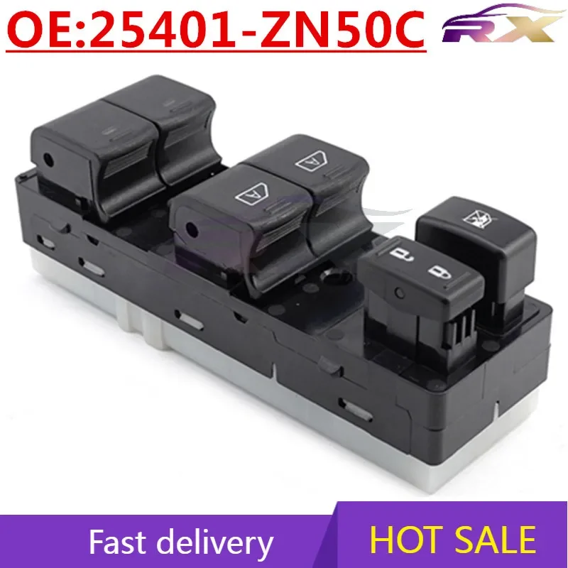 NEW:25401-ZN50C Left Front Power Window Master Control Switch For 2007-2012 Nissan Altima