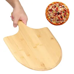 Bamboo Pizza Peel Baking Tools Wooden Pizza Cutting Board with Comfortable Handle Rectangular Pizza Peeling Cutting Board Cut