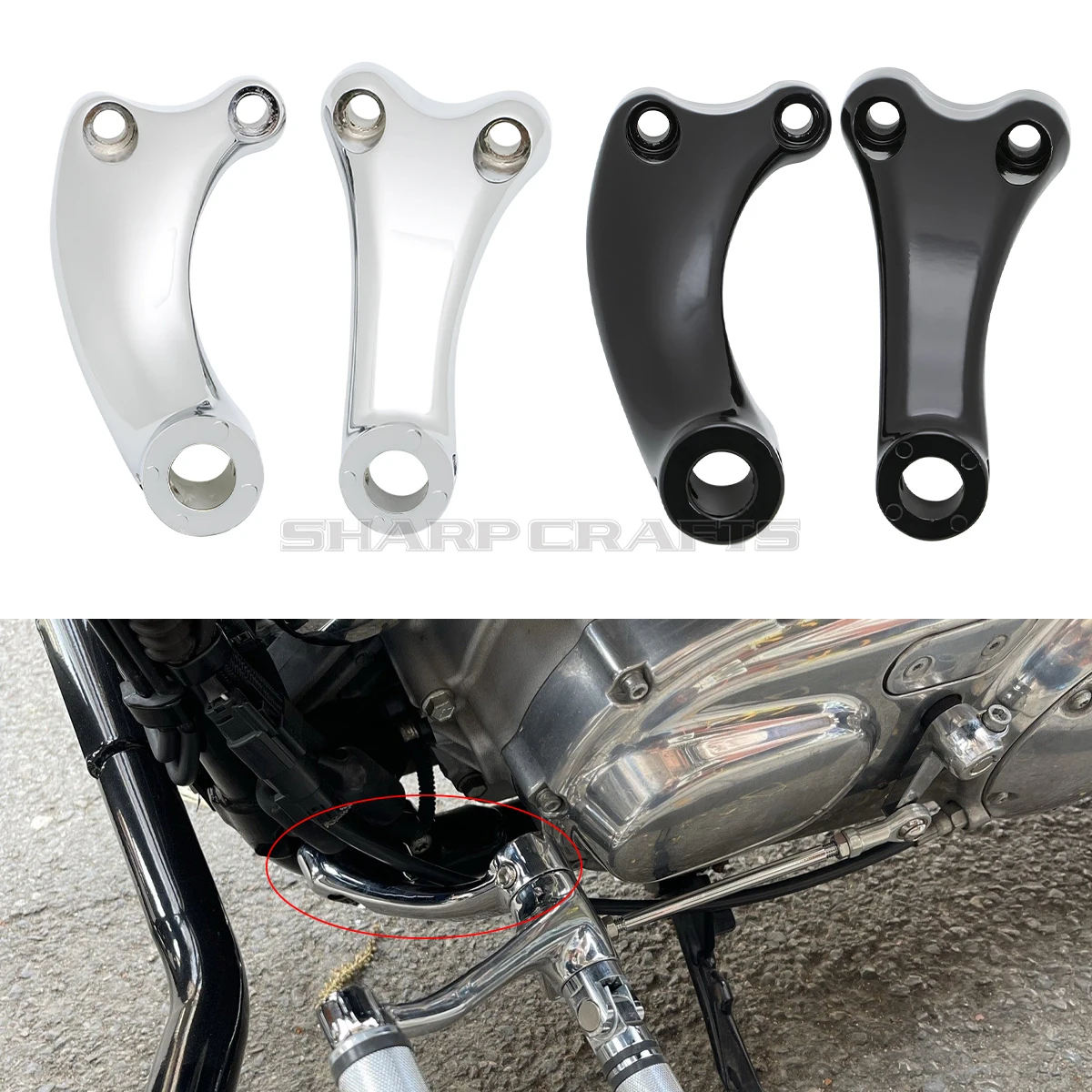 for Harley Sportster XL883 XL 1200 883 2004-2021 Forward Controls Kit Complete Front Foot Peg Rest Mounts Linkages & Levers