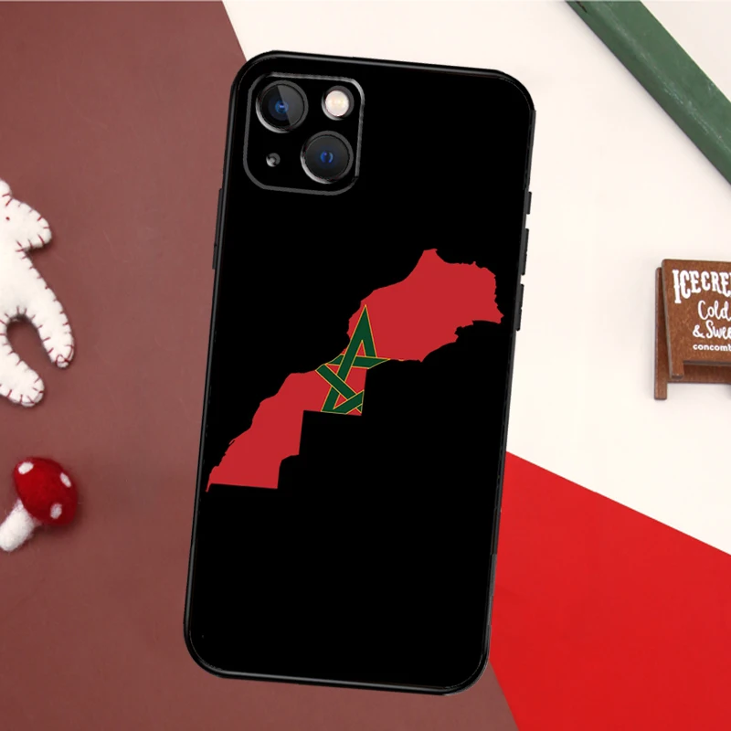 Morocco Map Flag Bumper Phone Case For iPhone 15 14 11 12 13 Pro Max X XS XR 8 7 Plus SE 2020 Back Cover