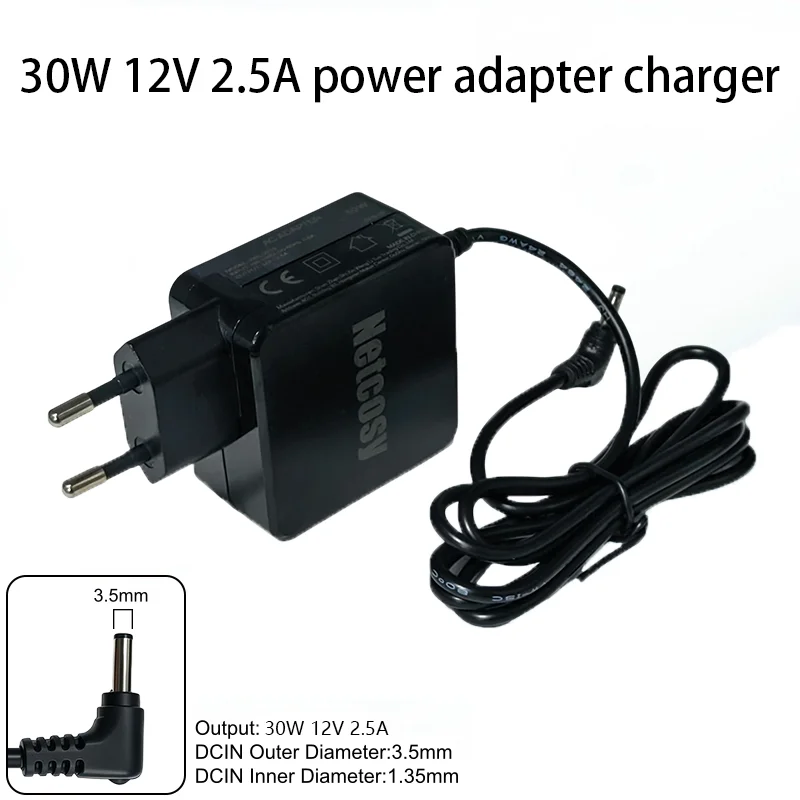 

30W 12V 2.5A AC Power Adapter Charger DC 3.5x1.35mm Plug Laptop Power Supply for Jumper/EZbook/Chuwi/Cubei/Teclast Mini Laptops