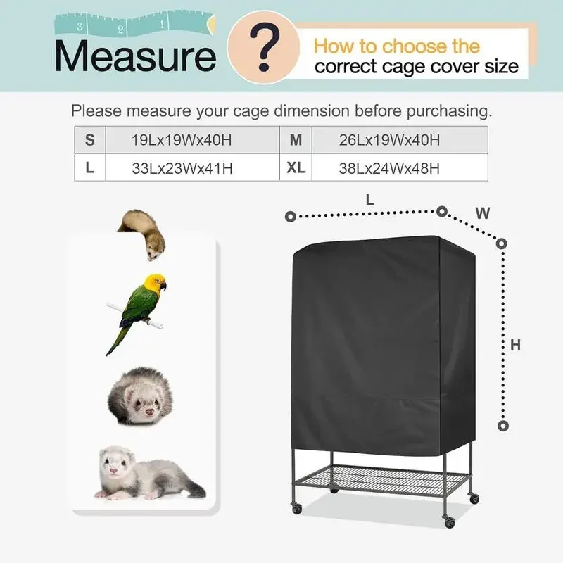 Bird Cage Cover Waterproof Dustproof Oxford Cloth Cage Cover Protective Bird Cage Supplies Two Handle Top Design Adjustable