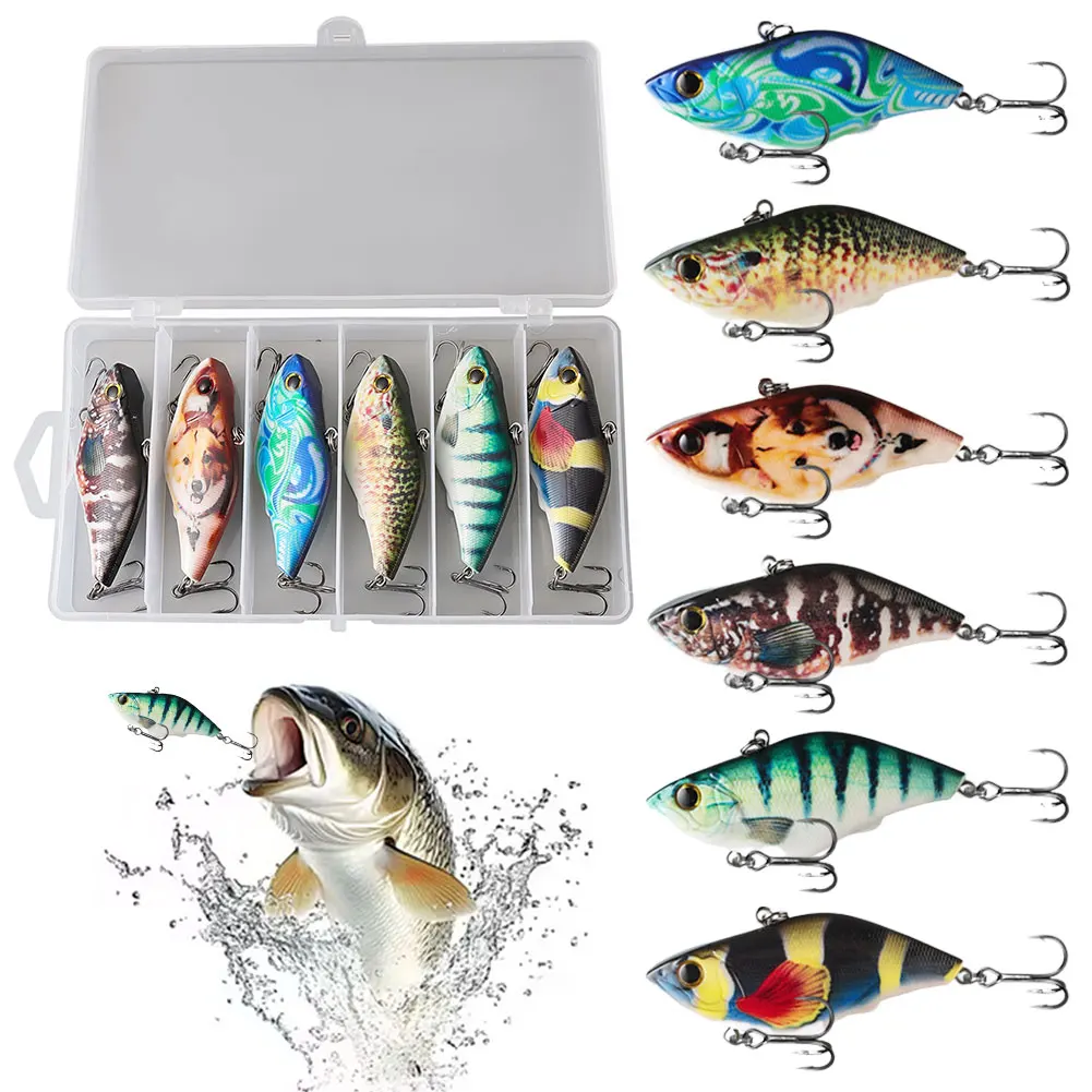 

Набор из 6 тонущих воблеров для дальнего заброса, 70 мм, 17 г, жесткая искусственная приманка для ловли баса