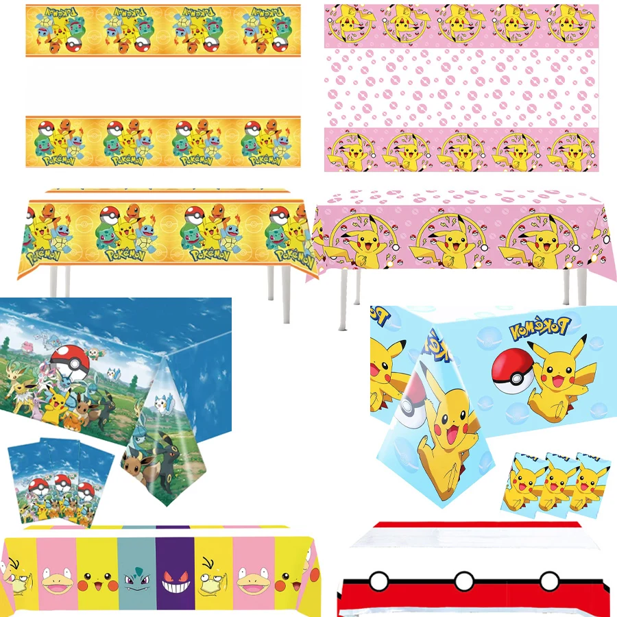 ポケモンテーマテーブルクロスピカチュウデザイン使い捨て誕生日やクリスマスパーティーの装飾子供のおもちゃギフトベビーシャワー用品
