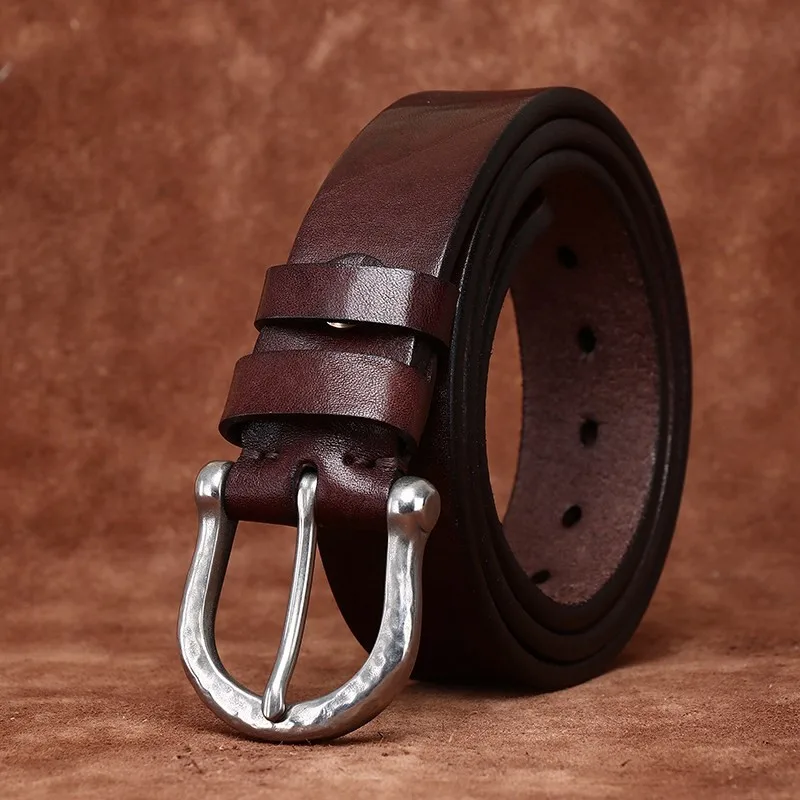 Thickened cowskin belt for men leather top layer fashionable and versatile Hoof-buckle