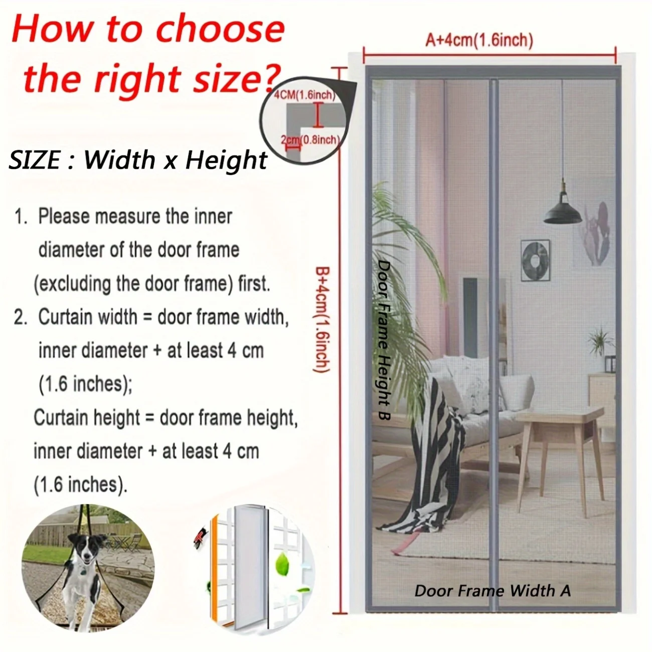 

Solid Color Magnetic Door Curtain, a Mesh Automatic Closing Screen Door, No Drilling Installation Required, Self-Adhesive Mesh