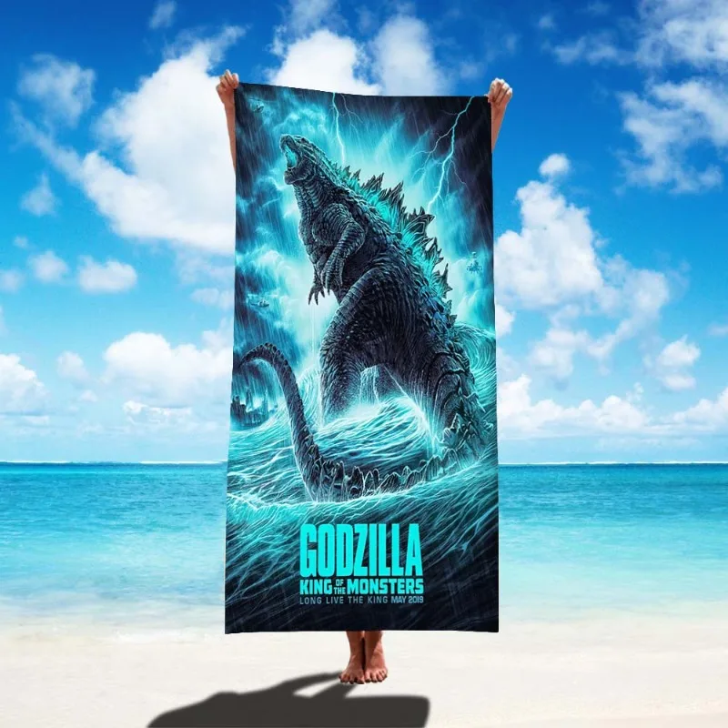 New Godzilla Vs King Kong Beach Towels Oversized Movie 3D Print Fashion Summer Travel Bath Towel Quick Dry Swimming Towel view 2