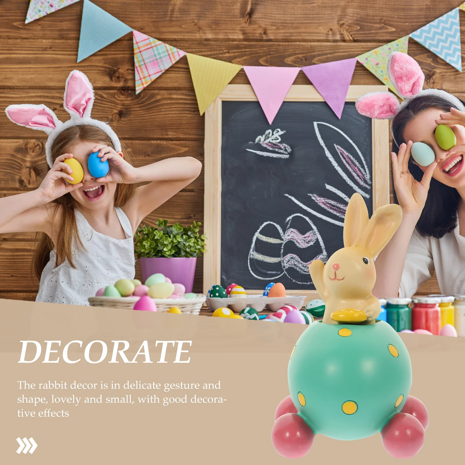 

Exquisite Rabbit Inside Egg Resin Craft Unique Easter Decoration for Indoor Tabletop Home Hotel Restaurant Decorative Piece