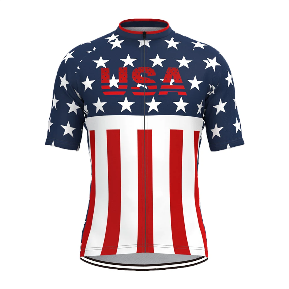 Men Cycling Jersey MTB Summer Bike Shirt Jersey Breathable Pro Team Short Sleeve Bicycle Clothing