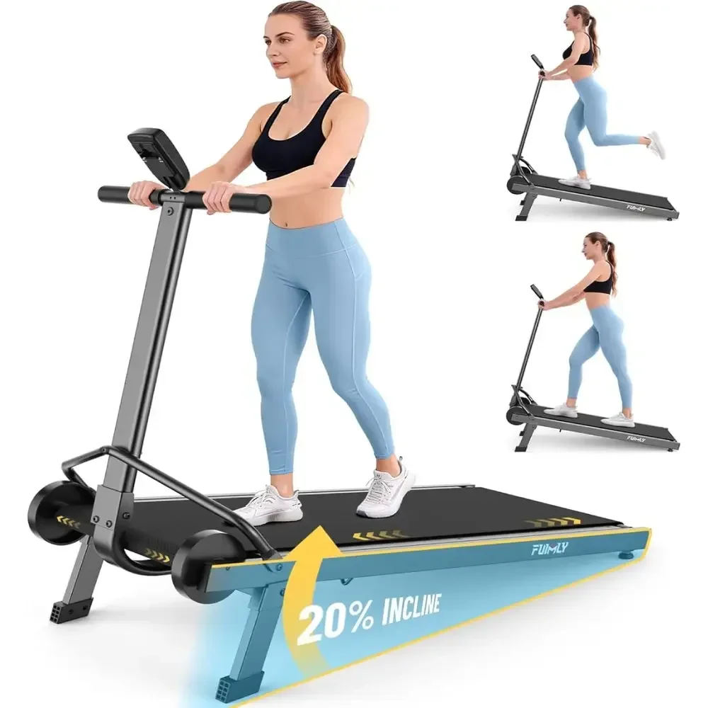 Adjustable Incline Folding Walking Pad with Handle, 500lb Capacity, Non-Slip, Digital Monitor, Ideal for Home or Outdoor