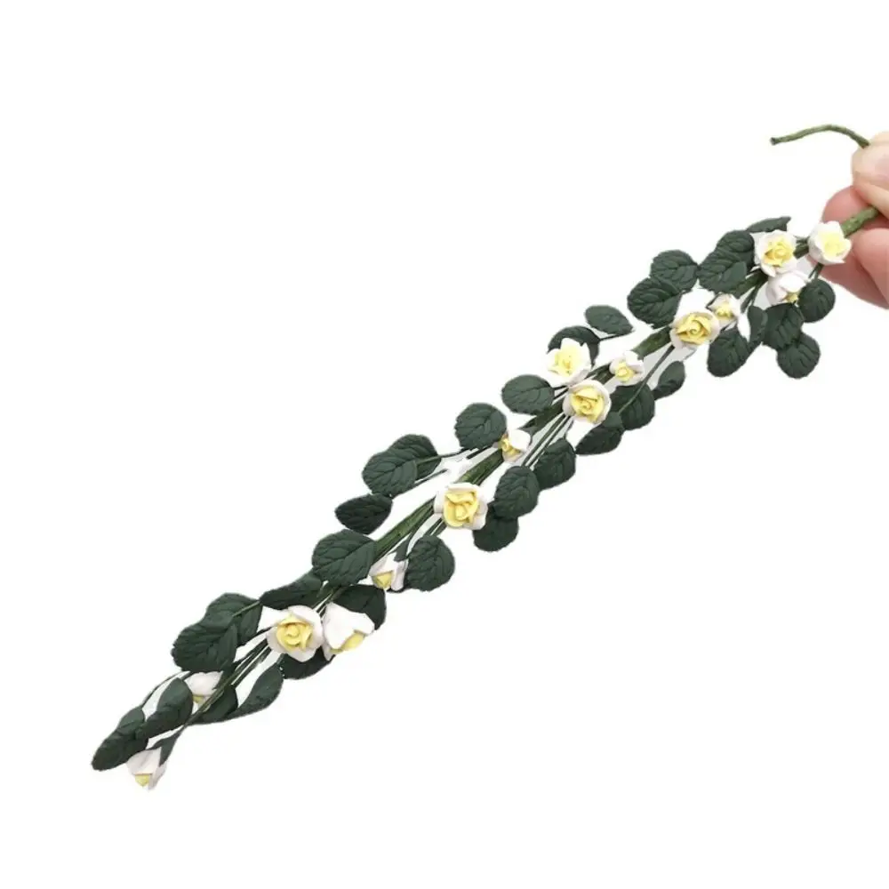 고품질 1:12 인형 집 미니어처 미니 인형 액세서리 매력적인 플라스틱 시뮬레이션 장미 꼬치 내구성 인형 집 모델