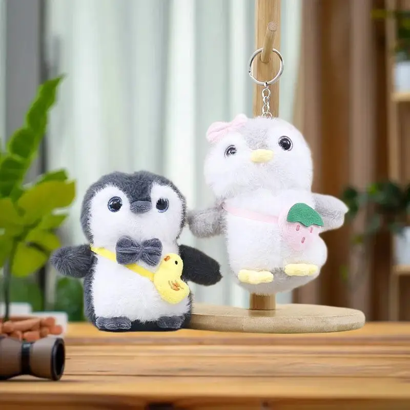 Schattige kleine pinguïn pluche pop sleutelhanger - hanger en rugzak hangende decoratie perfect cadeau