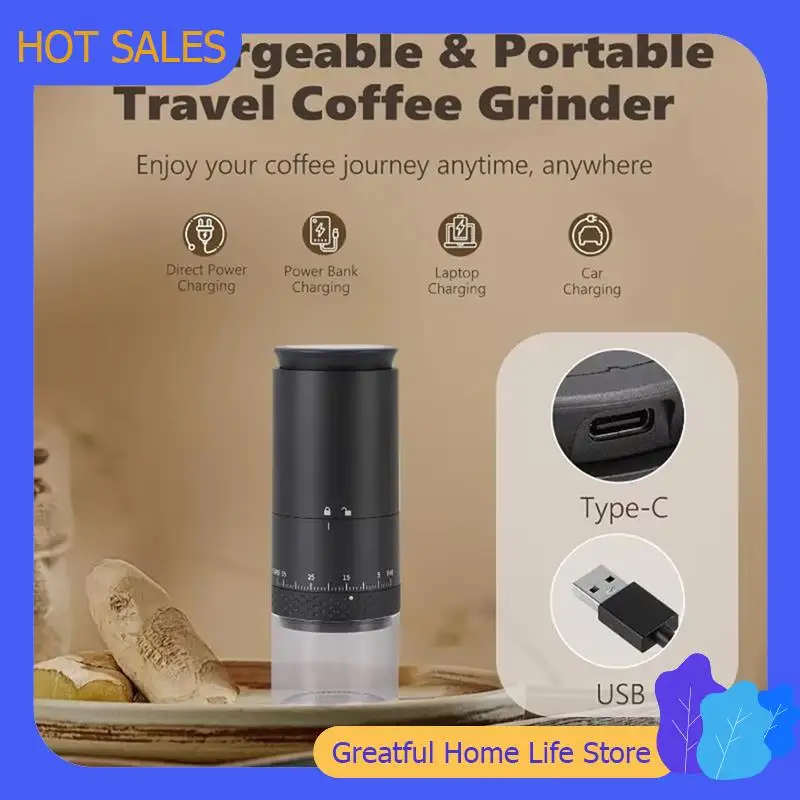AT59 مطحنة القهوة الكهربائية 1500Mah آلة حبوب القهوة للسفر آلة حبوب القهوة المحمولة