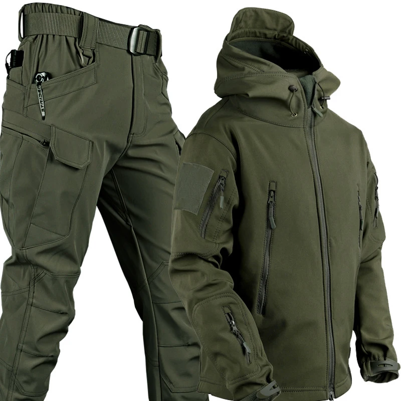 

Special Forces Camouflage Outdoor Tactical Stormtrooper Suit Soft Shell Shark Skin Coat Military Fans Windproof and Waterproof