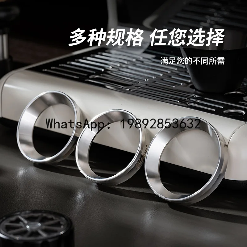 Coffee handle with magnetic anti-spill powder ring external card stainless steel magnetic powder ring