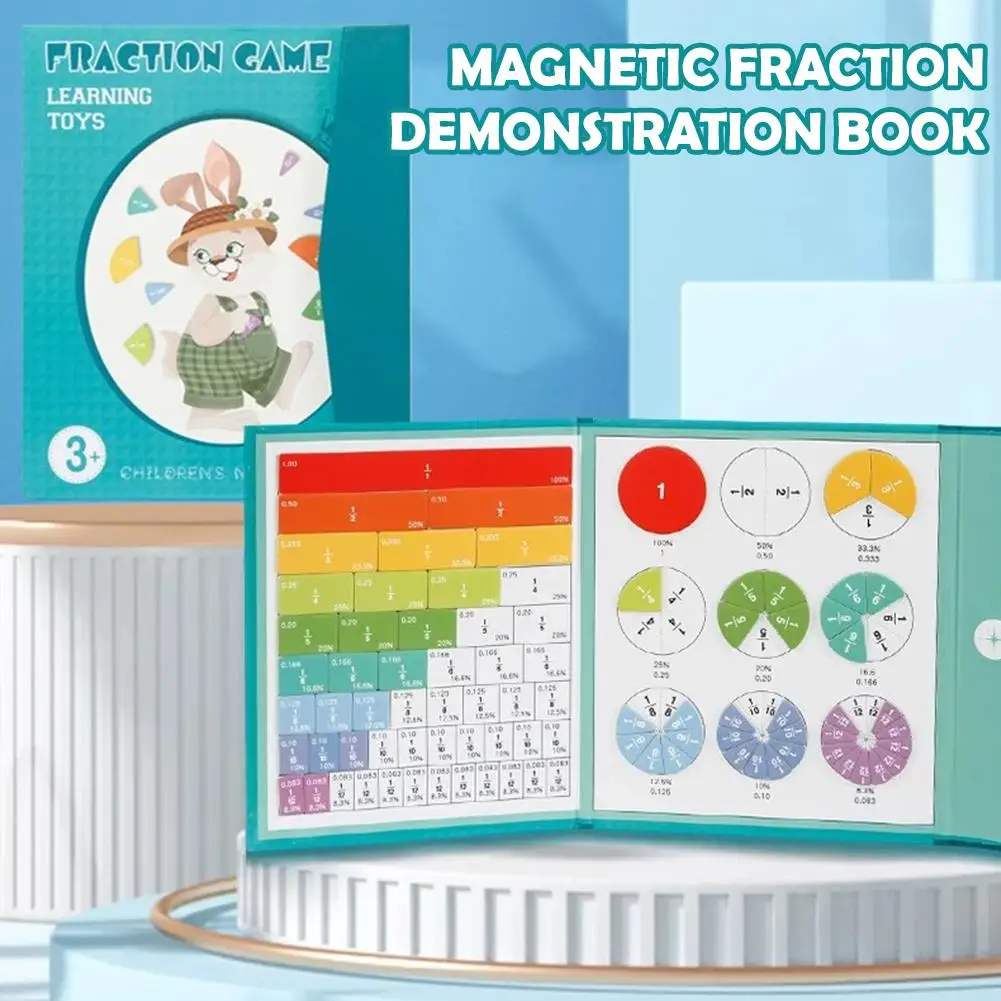 子供用磁気分数学習数学おもちゃ分数ブックセット子供用算数学習教育玩具教材