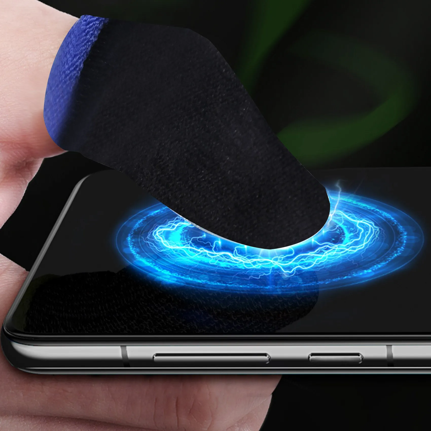 18-Pin Carbon Fiber Finger Sleeves For PUBG Mobile Games Contact Screen Finger Sleeves(12 Pcs)-AU47