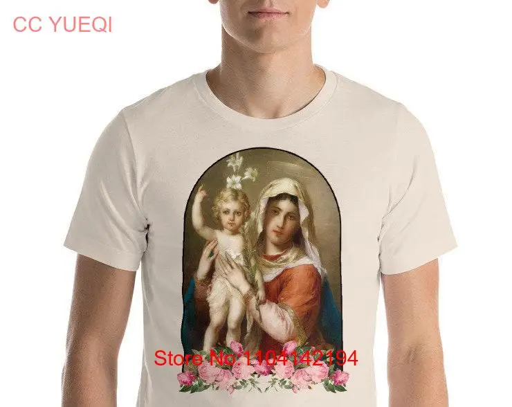 Catholic shirts Madonna and Child religious devotional T Shirt holy art Virgin Mary long or short sleeves