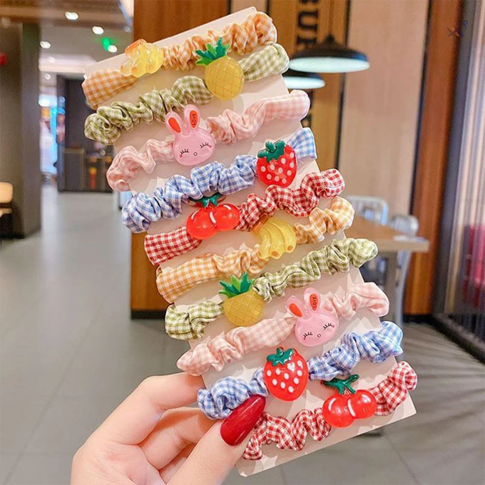 [10-Piece Set] Children\'s Rubber Band Sweet Cute Headdress Animal Scrunchies Girl Hair Accessories Wholesale