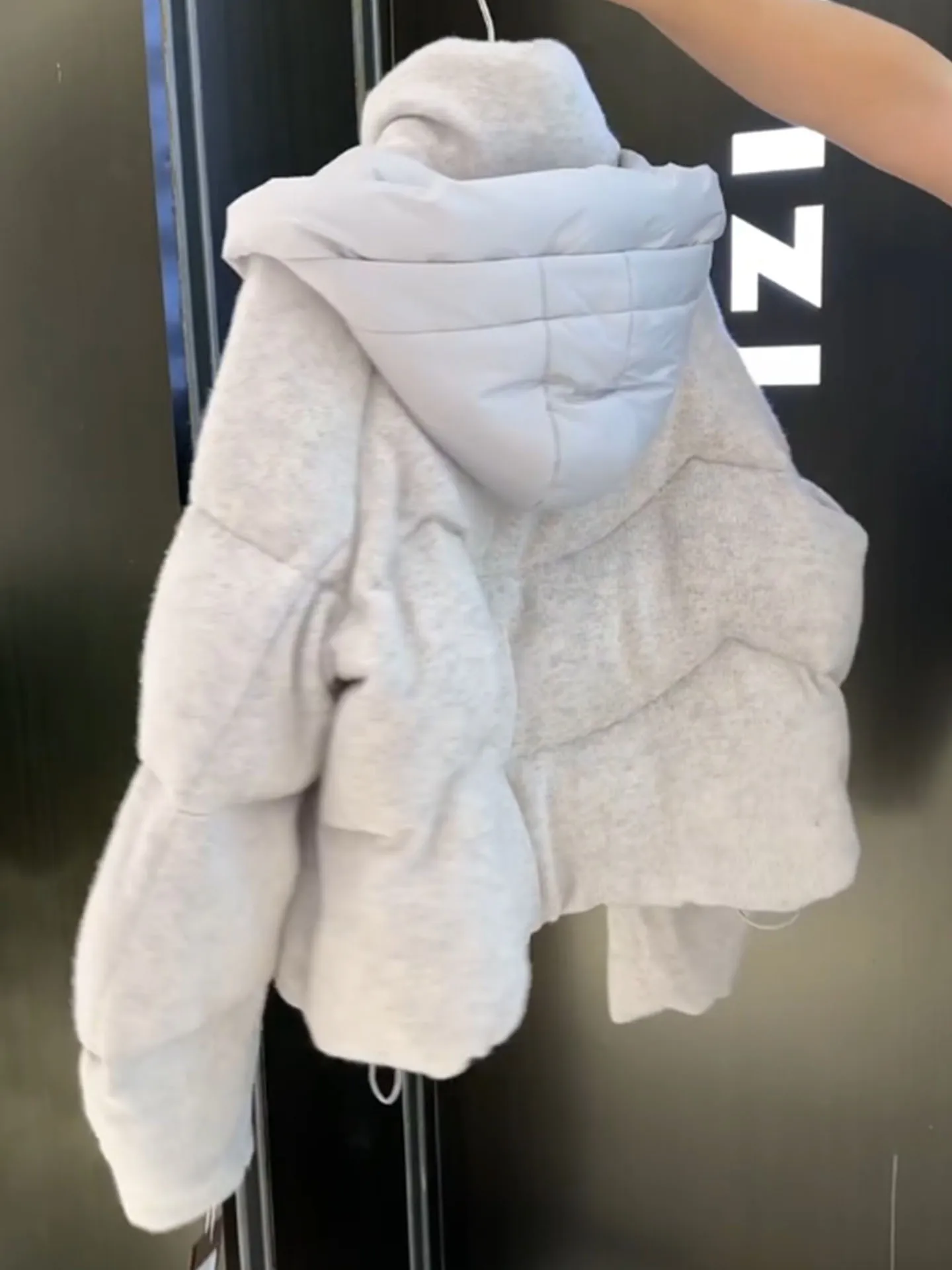 Koreanische Sle ort Weiß frauen unten Jaet Winter Neue Hut Breite Warme Oberbekleidung Hohe Taille Lange Sve Reißverschluss