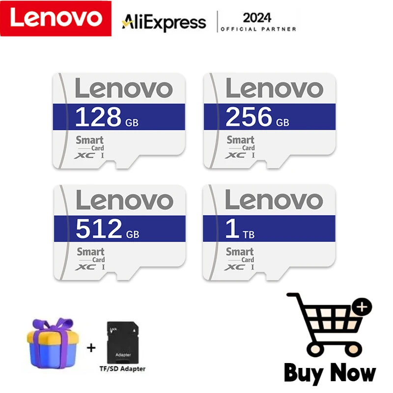 Lenovo kartu memori 1TB kartu SD mikro TF kelas 10 kartu SD 256GB kartu memori Flash SD untuk dek uap Nintendo 64