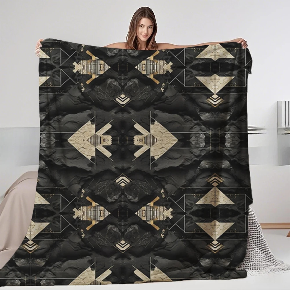 

Flannel Blanket Solitude For Bathroom Camping Retro Microfiber Bedspread Odor-resistant Breathable Blankets Pets Cold/warm