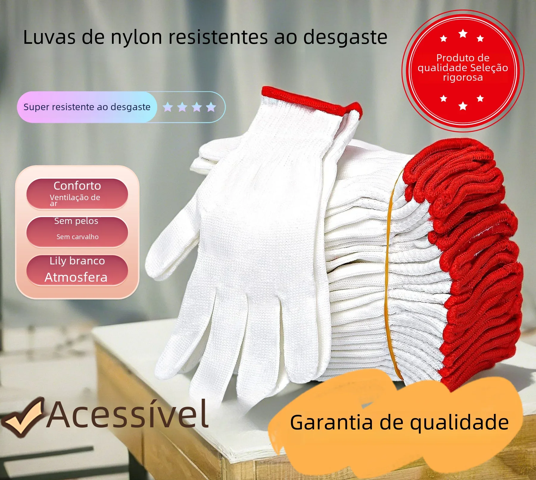 12-pares，luvas-de-malha-de-algodao-luva-de-seguranca-leve-luvas-elasticas