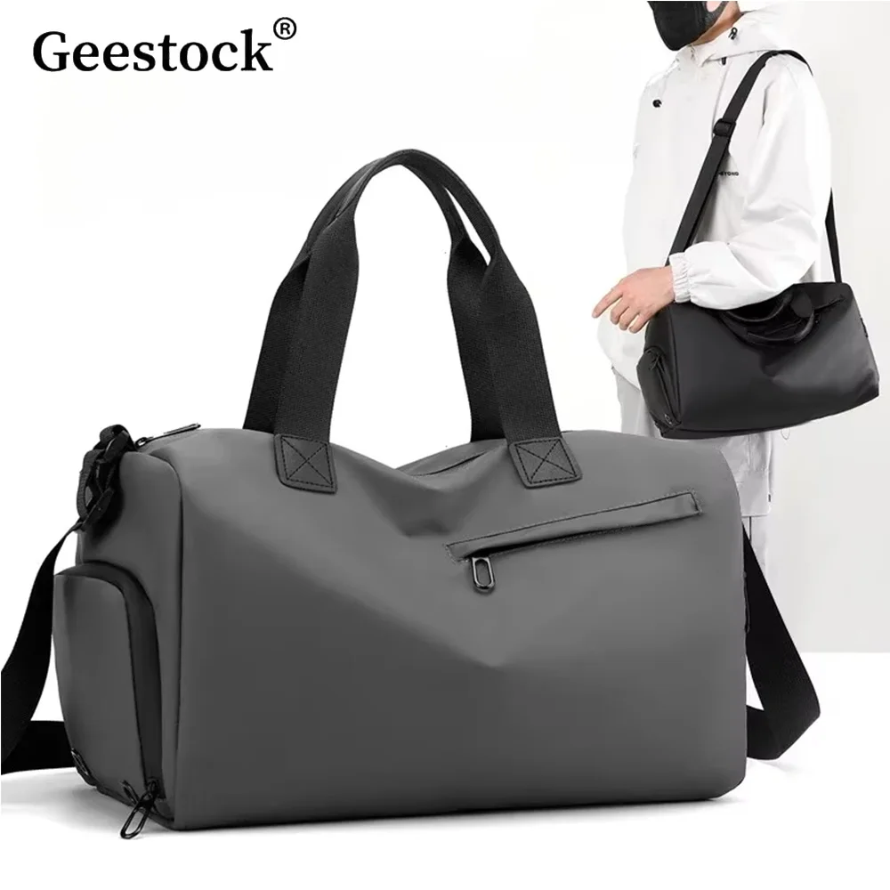 

Geestock Crossbody Travel Bag for Men Large Capacity Business Trip Hand Luggage Bag Waterproof Sports Swimming Fitness Bag ﻿ ﻿