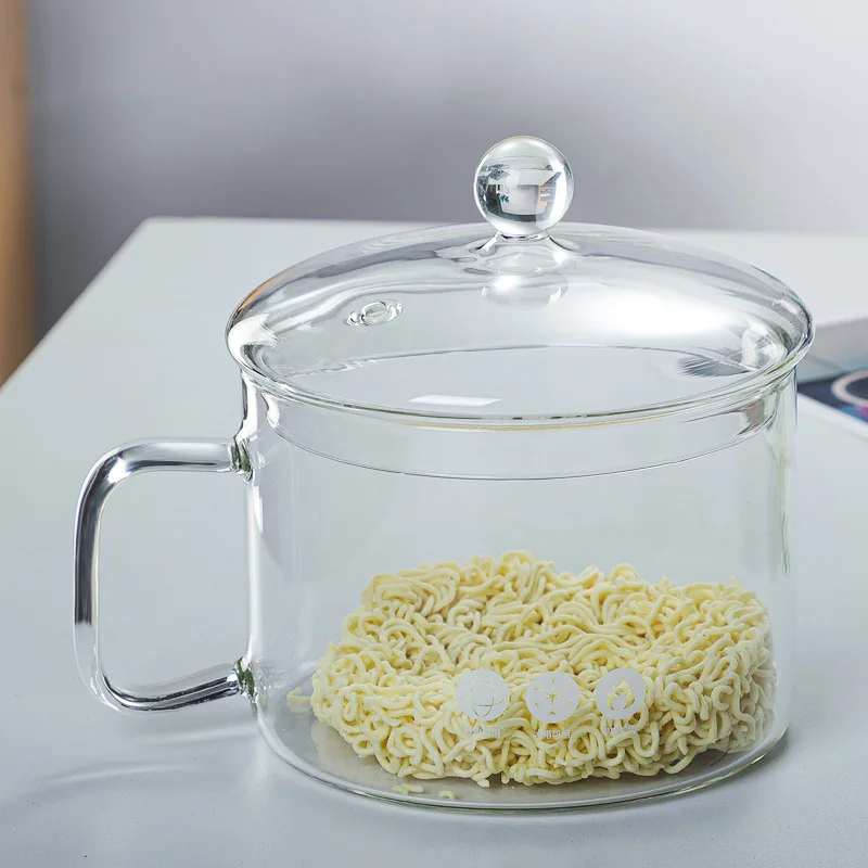 High Borosilicate Glass Soup Pot Household Kitchen Glass Stewing Pot Instant Noodle Bowl
