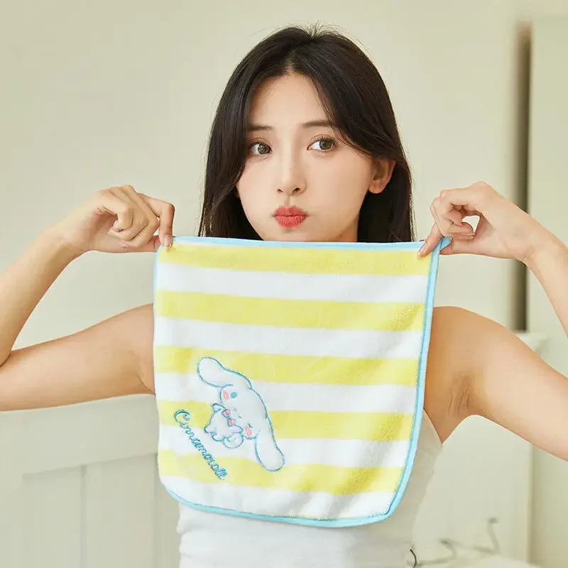 سانريو بلدي ميلودي منشفة الوجه Kawaii شريط 100% القطن امتصاص الماء منشفة اليد الطفل غسل الوجه مسح الأيدي منشفة نموذج جديد