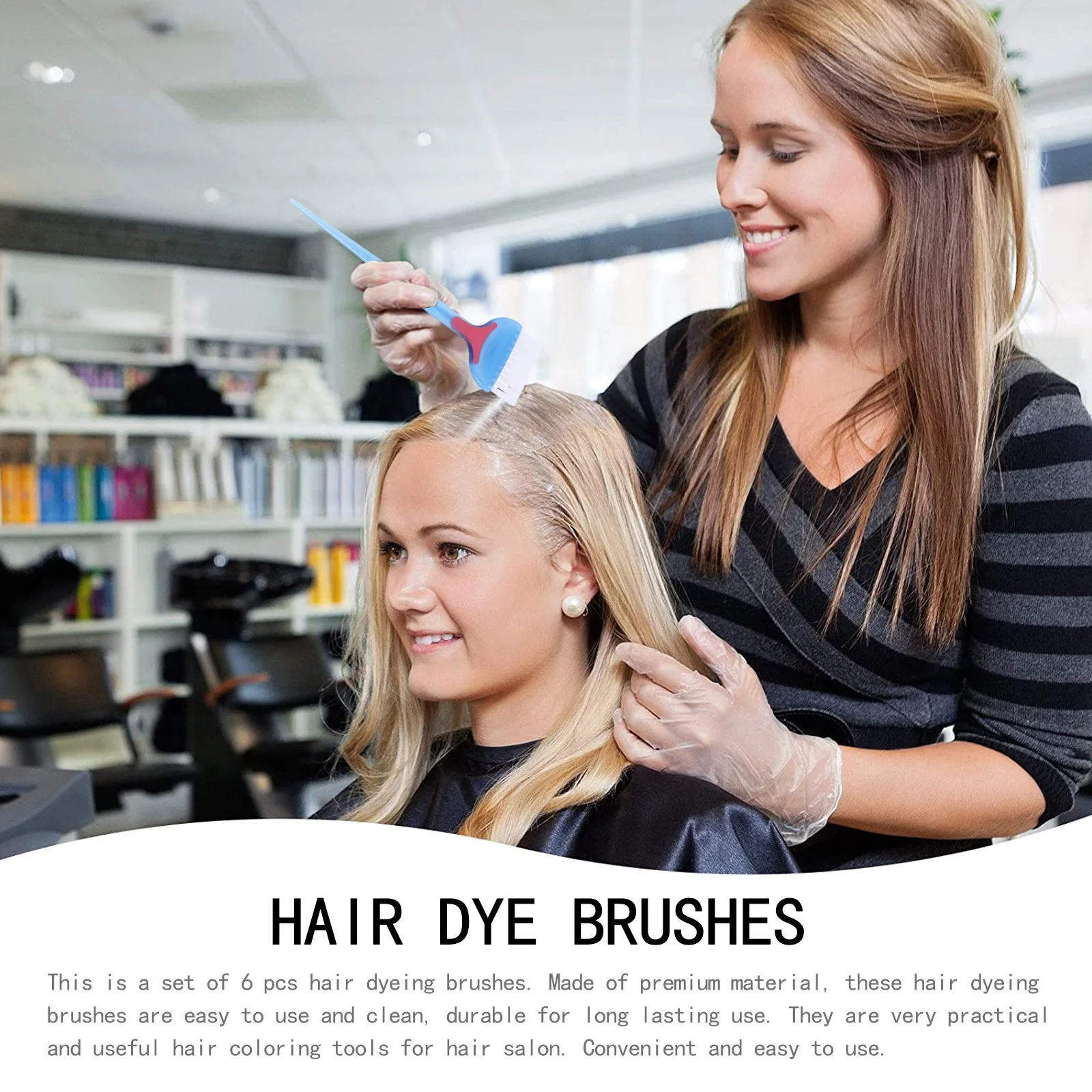6 قطعة فرشاة صبغ الشعر مجموعة شعيرات ناعمة كثيفة قابلة لإعادة الاستخدام لتلوين كريم تطبيق الصالون أداة تصفيف الشعر قضيب #2