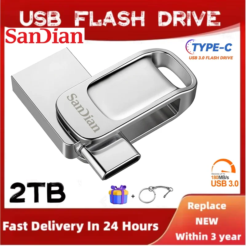 USB 3,1 Flash-Laufwerk Typ-C-Schnitts telle 2TB 256GB 512GB USB-Stick Handy Computer gegenseitige Übertragung tragbare Pen drive