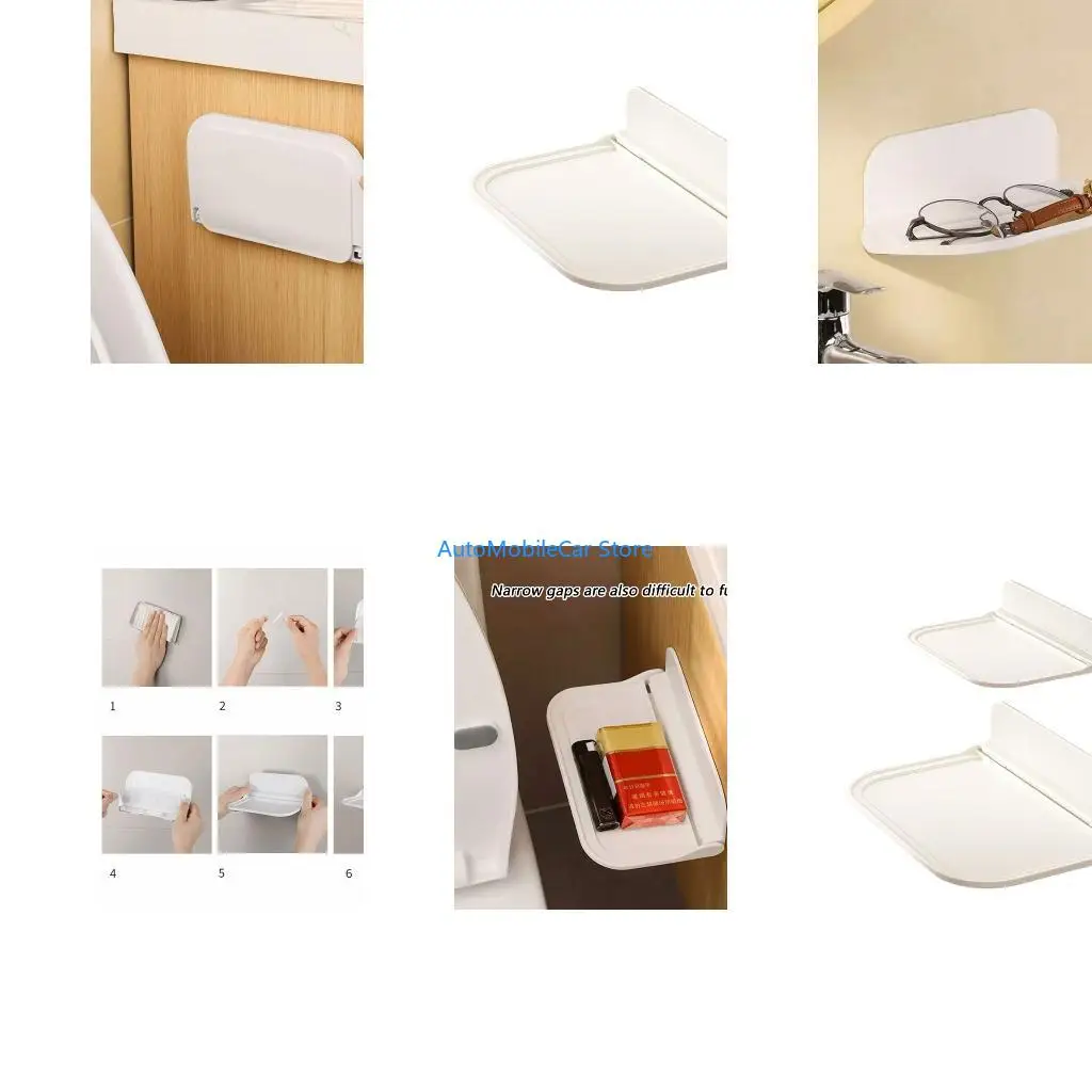 G8TE Space Saving Foldable Shelf Waterproof Surfaces Easy Installation No Drilling Wall Mount Organizers Suitable for Campers