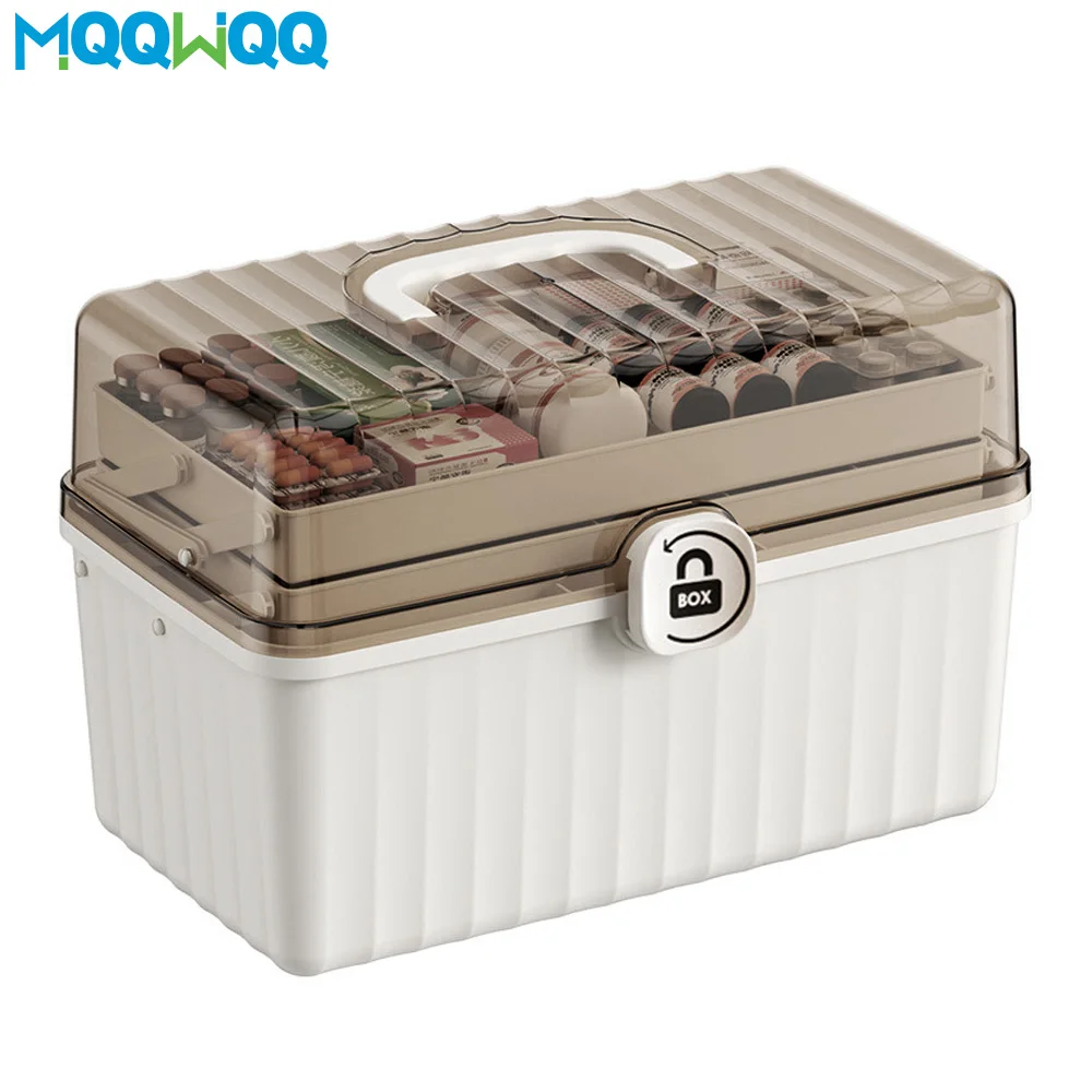 1PCS 3 Layer Multipurpose Storage Box Organizer Folding Tool Box/Art & Crafts Case/Sewing Supplies Organizer/Family Storage Box