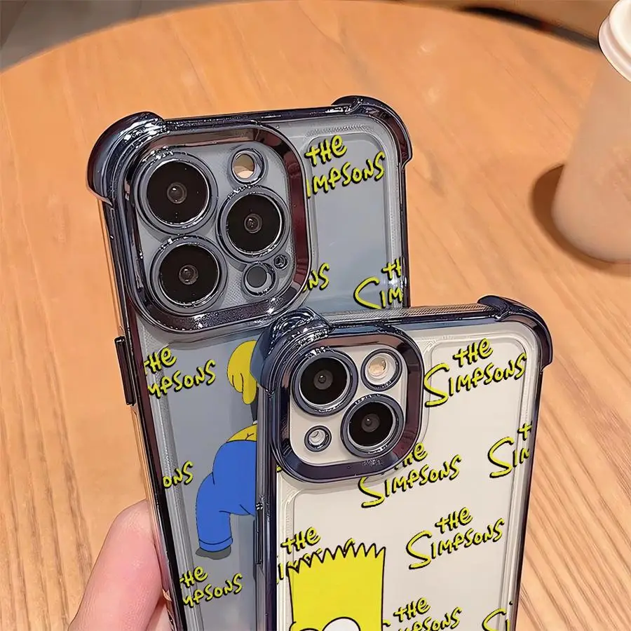Parody The Simpsons Homer Bart Soft Phone Cover Case for iPhone 14 Pro 16e 13 11 XR 16 Pro Max 12 15