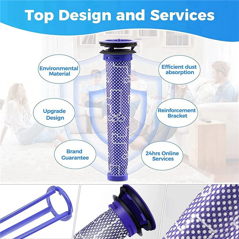 Набор сменных предварительных фильтров ABBK-8 для вакуумного фильтра Dyson для Dyson V6 V7 V8 DC59 DC58, заменяет деталь 965661 01