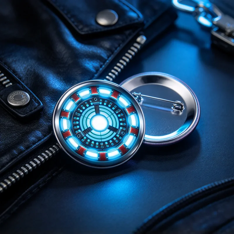 Iron ReaCtor Tony Man Stark 58mm Pinback Button,Halloween Cosplay Costume Prop Round Brooch Pin for Backpack Jacket Decor
