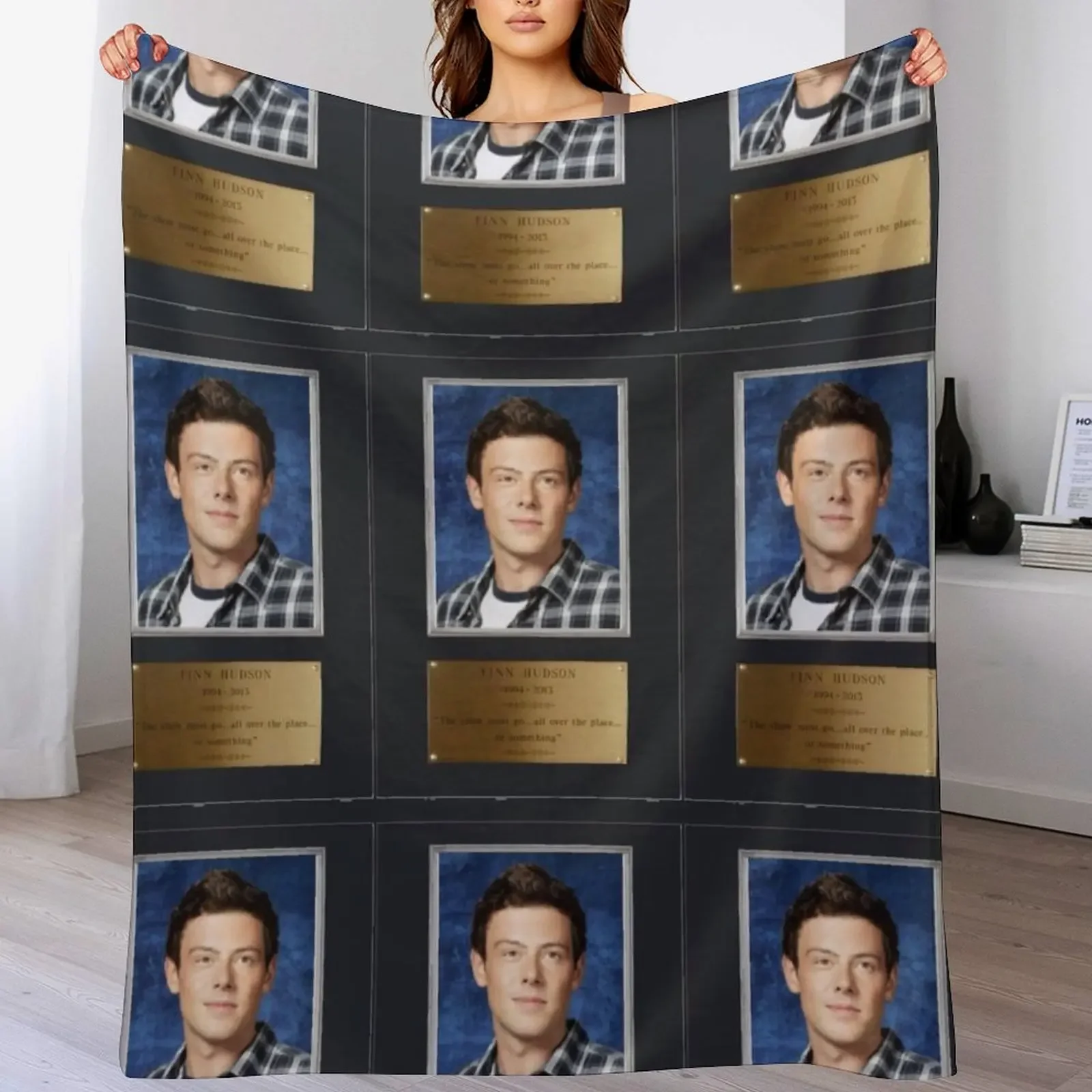 Plaque of Finn Hudson Throw Blanket Single Nap Blankets