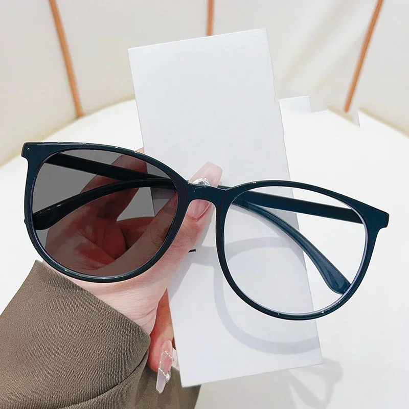 Men Women Photochromic Reading Glasses Vintage Outdoor Smart Intelligent Sunglasses Unisex Retro Presbyopia Eyeglasses Frame