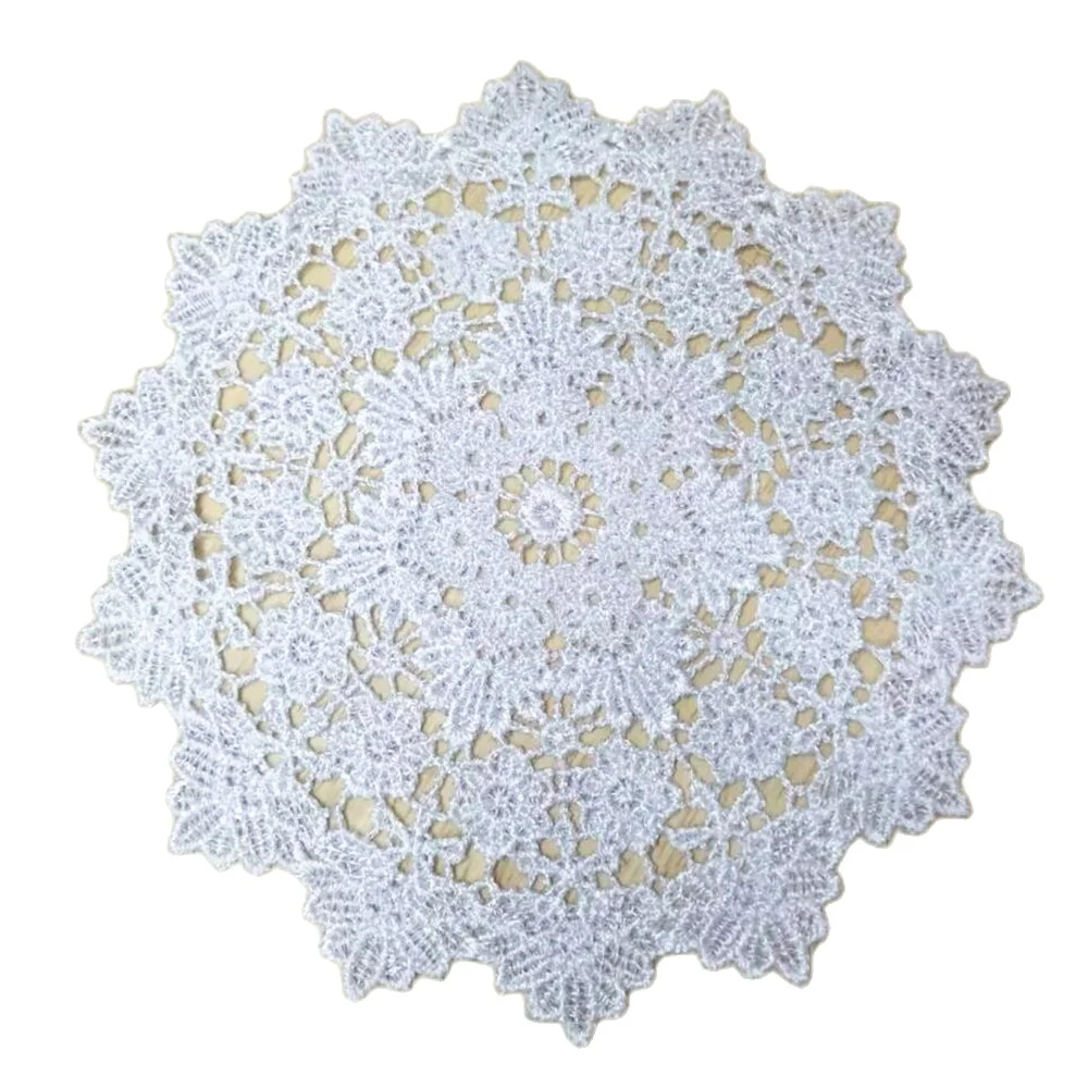 Embroidery Luxury Crochet Doilies Coffee Mug Christmas Decoration Kitchen Table Mats Dinning Cup Placemats For Dinning Table Pad