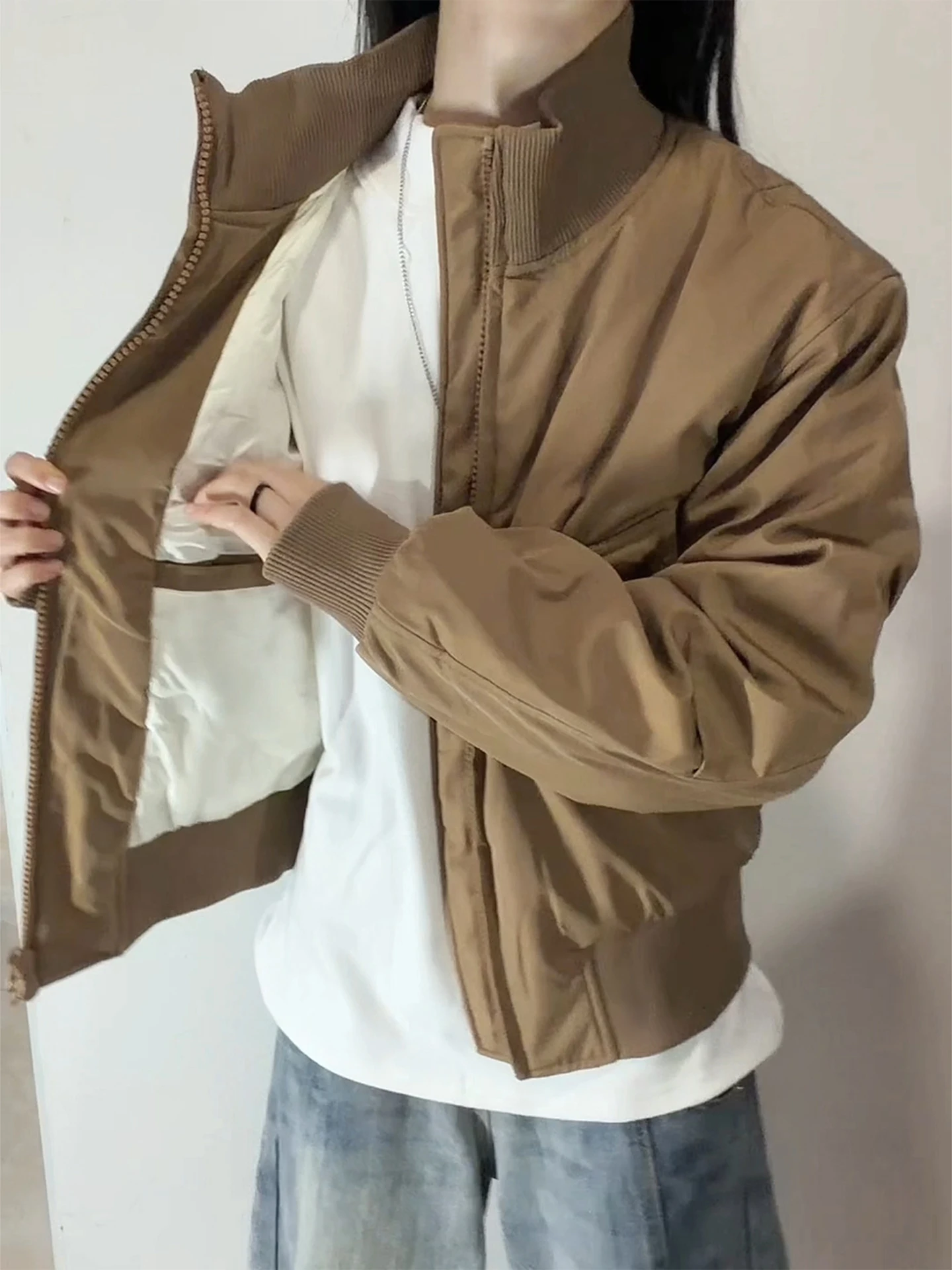 

Утепленная хлопковая куртка-пилот мужская зимняя в американском стиле, новая, приталенная, рабочая одежда, с воротником-стойкой, хлопковое пальто, молодежная повседневная теплая куртка