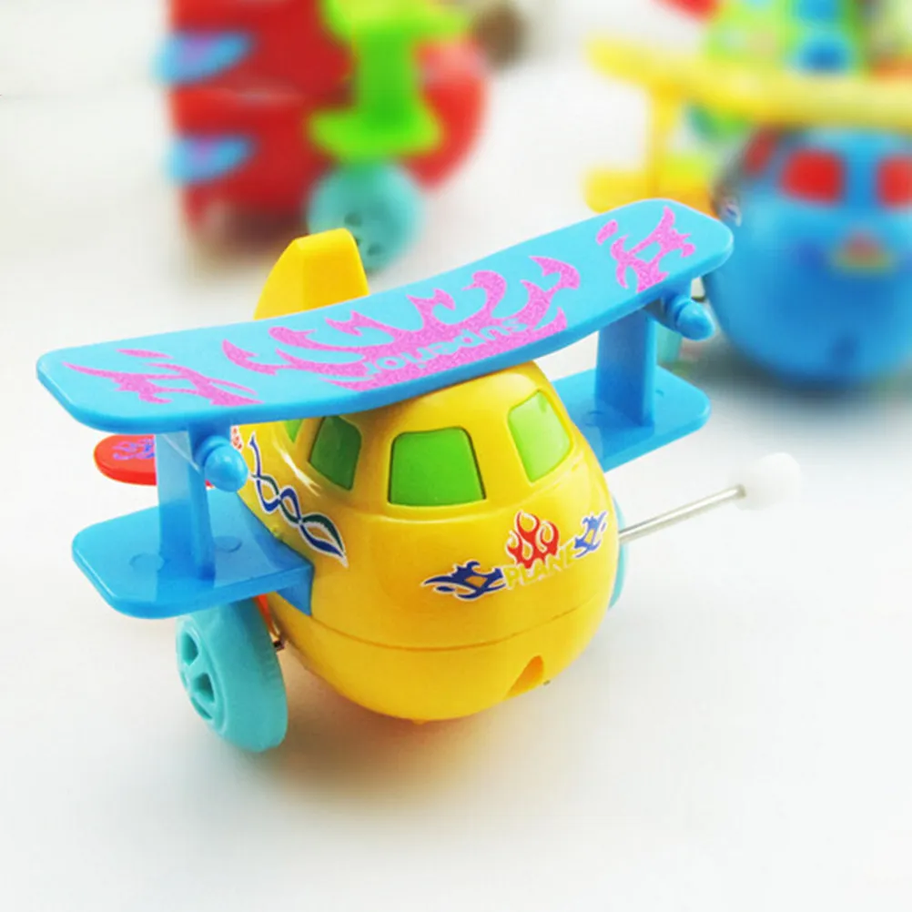 

3Pcs Cartoon Tumbling Airplane Rotary Wind-Up Clockwork Educational Early Exercise Development Fun Entertainment Gift