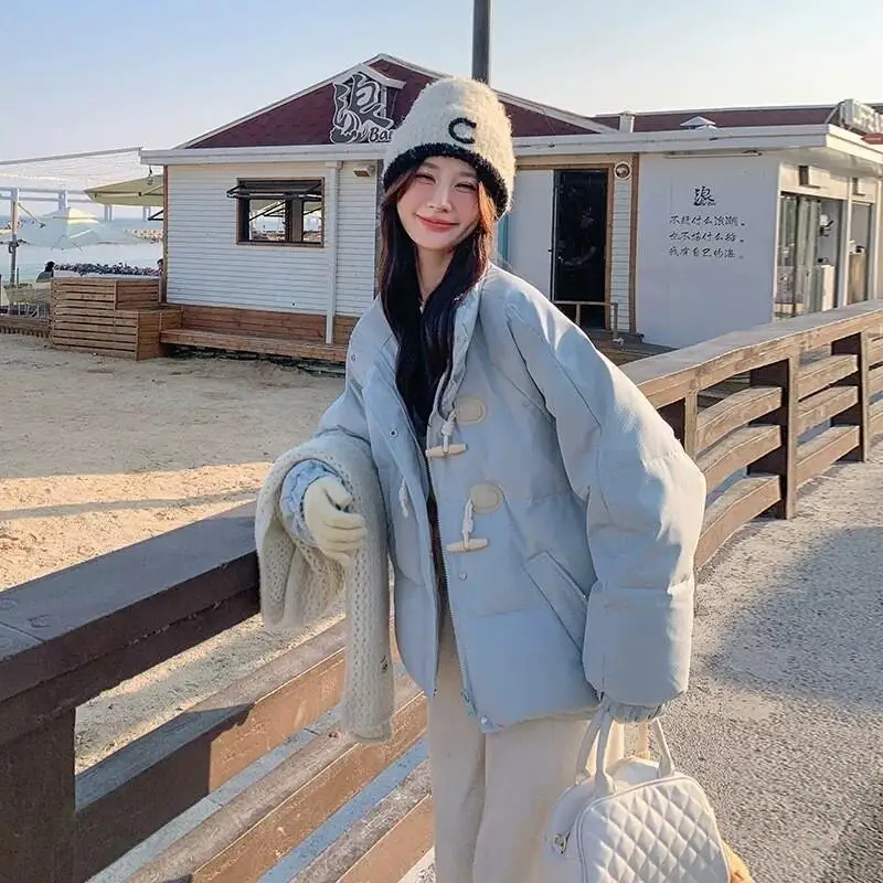 Women's Padded Jacket Korean Style New Stand Collar Short Cotton Coat Women Winter Warm Jacket Outerwear Casual Streetwear