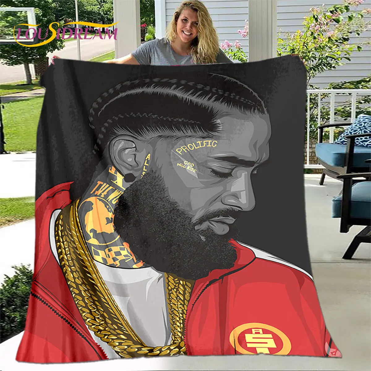 Hip Hop Art Rapper Legend Star Miękki pluszowy koc, flanelowy koc do salonu Sypialnia Łóżko Sofa Piknik Pokrowiec