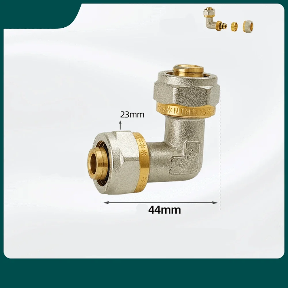 H58 mosiężny niklowy łokieć kompresyjny Pex 1216/1418/1620/2025/2632 łącznik rurowy rurka z tworzywa i aluminium łącznik rurowy s do ogrzewania podłogowego