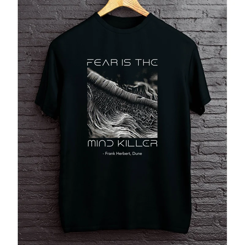 

Fear is the Mind Killer Muad Dib Arrakis Vintage Sci fi Gift T shirt for man Large size Tops Retro Dune Graphic Print Clothes
