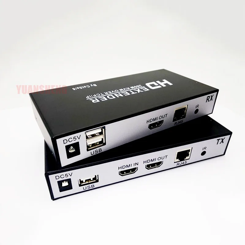 Pemancar dan Penerima Perpanjangan KVM USB Serat Optik 20Km untuk Kabel Serat SC Loop HDMI untuk Monitor TV PS4 PS5 DVD PC Ke TV